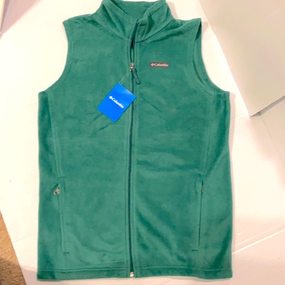 NWT Columbia Fleece Vest Mock Neck Zip Front Unisex Vest XL 18/20 - Picture 1 of 10